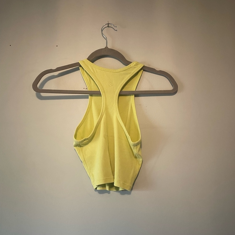 Lululemon LA Front Racer Crop Tank - Lemon Vibe - Picture 4 of 7